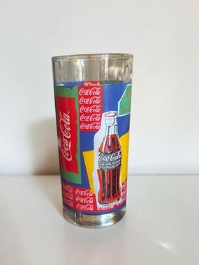 Vintage 1997 Coca-Cola Pop Art Collins Glass Collectible Tumbler
